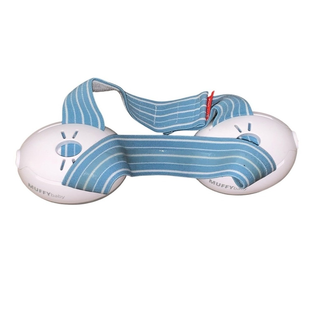 Alpine Muffy Baby Ear‎ Protection Infant OS Blue White Noise Cancelling